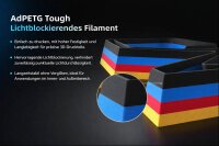 Mingda AdPETG Tough 3D-Druck Filament BLAU 1,75mm- 100% Lichtdurchlässig, Hohe Festigkeit