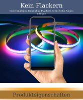 Dream Color 5V RGB LED-Streifen 5m WS2811, 720 COB-LED/m, 10mm, flexibel, adressierbar